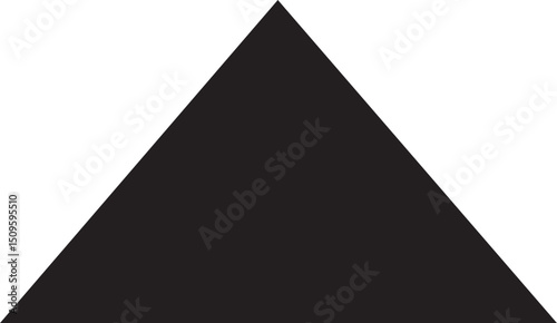 stark black and white triangle dominates the  creating a strong geometric form.