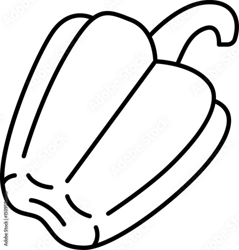 Bell pepper sits on a white surface, awaiting preparation for a healthy meal, showcasing simplicity and freshness in its form.