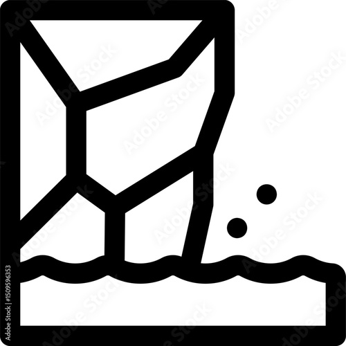 Iceberg floats in the ocean, melting and breaking apart due to climate change, creating a somber and urgent scene.