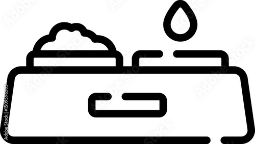 Pet food and water bowl sit side by side, ready to nourish a furry friend with essential sustenance and hydration in minimal style.