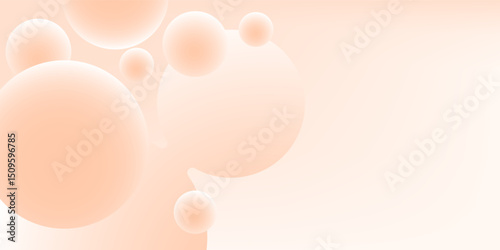 Abstract background with peach fuzz metaball shapes. Morphing organic blobs. Vector 3d illustration. Abstract 3d background.