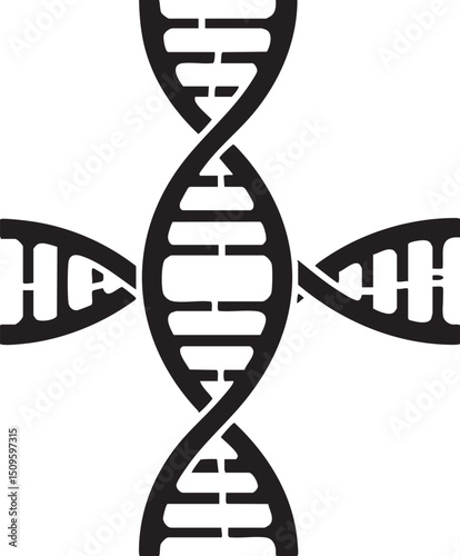 stark black and white double helix represents genetic structure.
