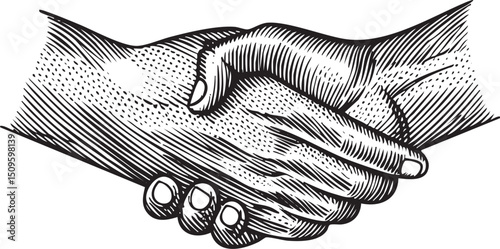 Two hands firmly shake in a business agreement.