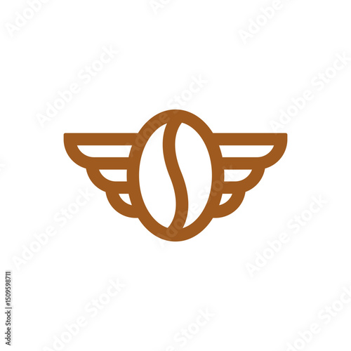 Coffee Bean with Wings Logo