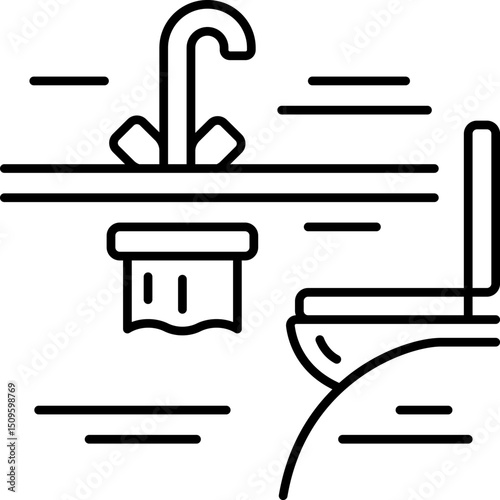Minimalist sink and toilet sit in a modern bathroom with clean lines, creating a serene and functional space, promoting hygiene and comfort.