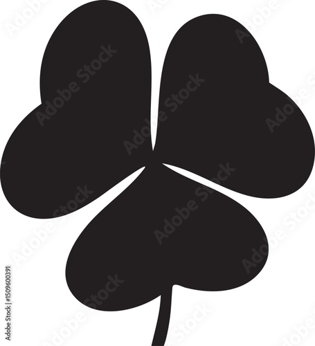 solitary black clover flower rests on a white surface.