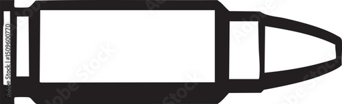 simple black outline of a bullet.