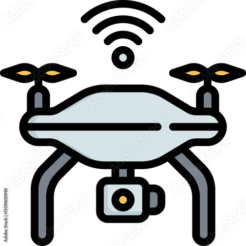 smart drone illustration on a white background        