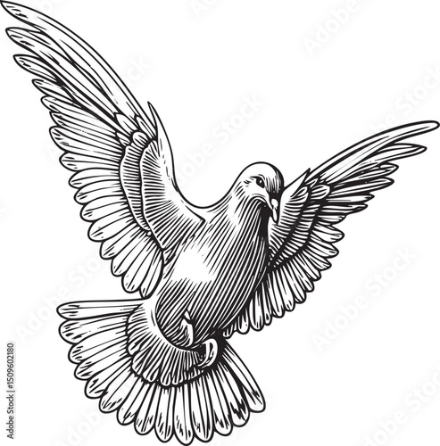 stylized soars gracefully through the air.