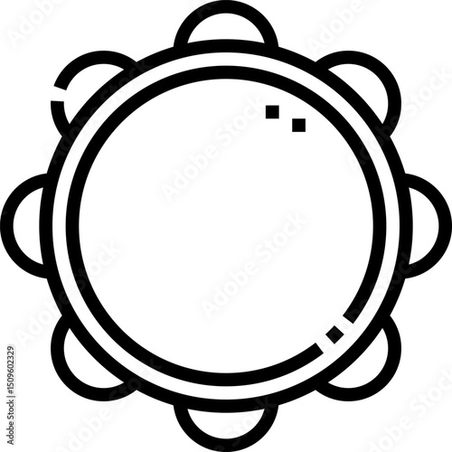 tambourine illustration on a white background        