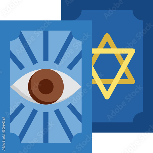 tarot card illustration on a white background        