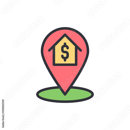 House Location Icon Depicting Real Estate Valuation With Money Symbol Free Download House Location Icon Depicting Real Estate Valuation With Money Symbol - GFXLoad