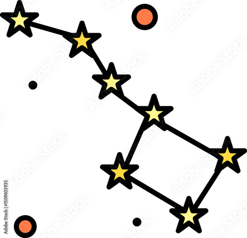 ursa minor  illustration on a white background        