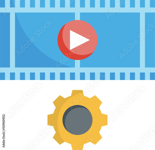 video editing illustration on a white background        