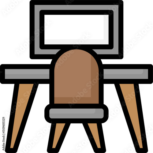 workspace illustration on a white background        