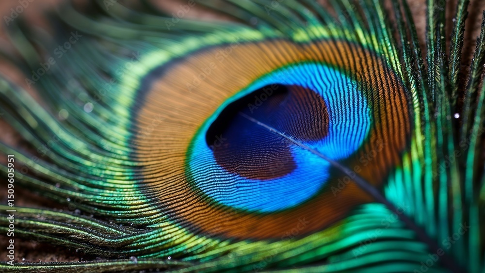 Obraz premium Close up of peacock feather pattern
