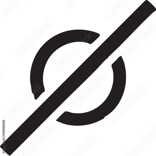 bold diagonal intersects a circular shape.