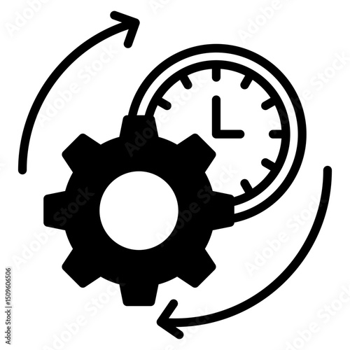 Time Management outline mixed icon