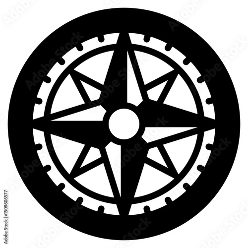 Compass outline mixed icon
