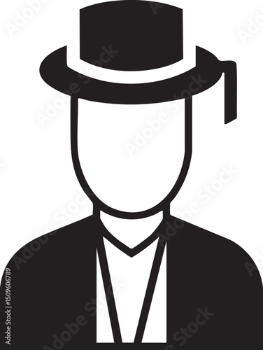 grayscale portrait depicts a person wearing a tall hat and academic robe.