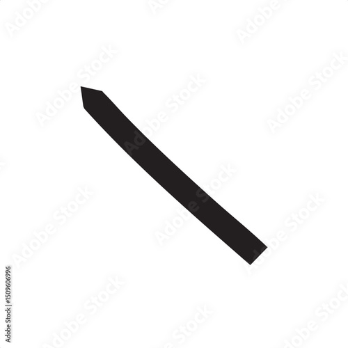 black pencil diagonally slanting downwards.