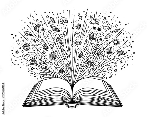 vector illustration of an open book, open book illustration.
