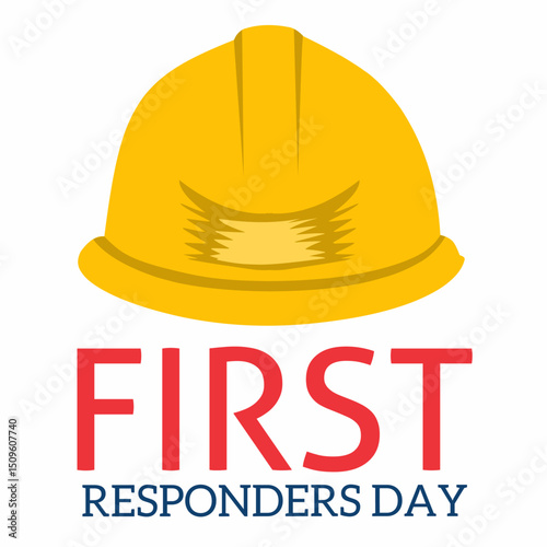 Happy National First Responders Day. Perfect for backgrounds, banners, cards, posters