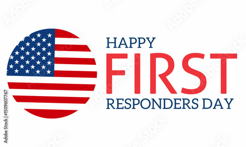 National First Responders Day background. with US flag illustration. Suitable for banners, cards, posters.