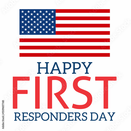 National First Responders Day background. with US flag illustration. Suitable for banners, cards, posters.