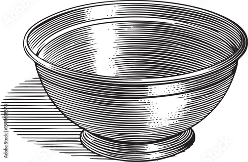 simple ceramic bowl rests on a rounded base.