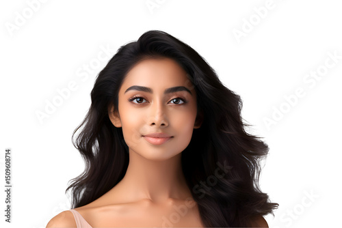 A Naturally Beautiful Woman with Fresh Glowing Skin and Soft Flowing Hair Reflecting Elegance Confidence and the Pure Essence of Modern Grace

