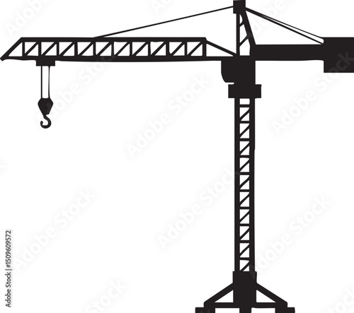 tall construction crane extends its arm towards the sky.