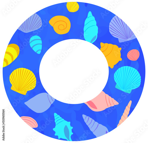 貝殻模様の浮き輪のイラスト ベクター素材