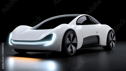 Sleek and futuristic concept car showcasing innovative automotive design.