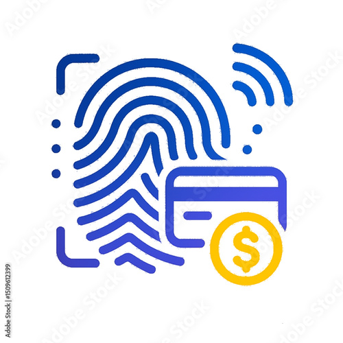 Secure Biometric Payment Icon