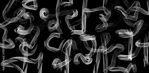 Minimalistic black and white doodles on dark background. Great for backgrounds, hand drawn doodles, line art, minimalism, chaos