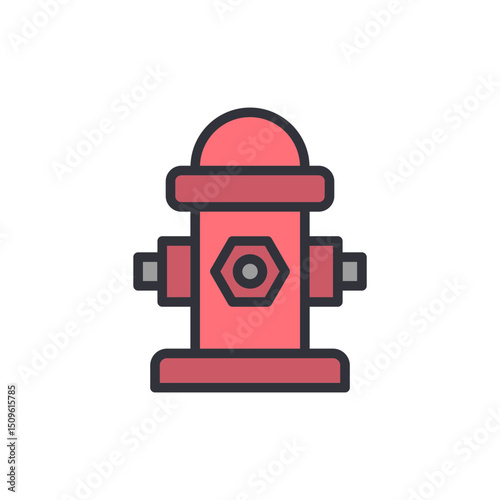 Illustration Of A Bright Pink Fire Hydrant On A Transparent Backdrop