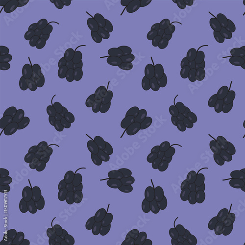grapes pattern design, vector seamless pattern of grapes