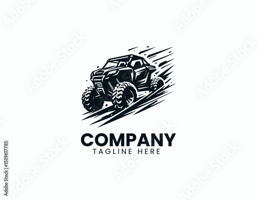 Dynamic Powerful All-Terrain Vehicle Adventure-Ready Outline Vector Logo Design