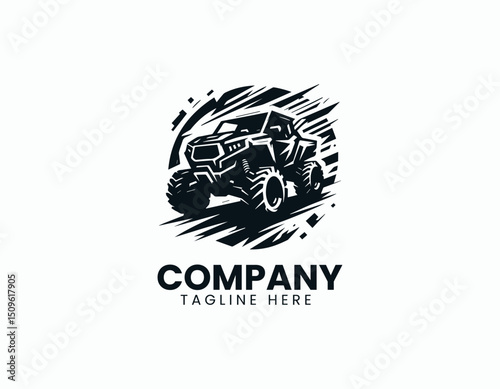 Dynamic Powerful All-Terrain Vehicle Adventure-Ready Outline Vector Logo Design