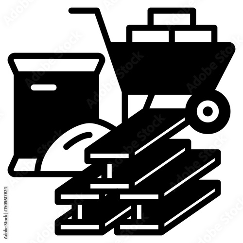 Raw Materials outline mixed icon