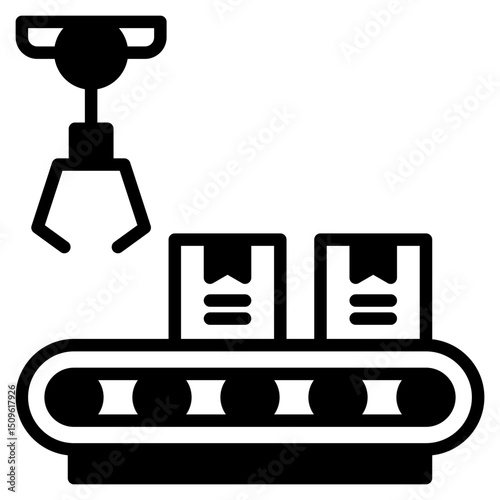 Manufacturing Line outline mixed icon