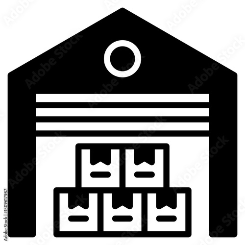 Warehouse outline mixed icon