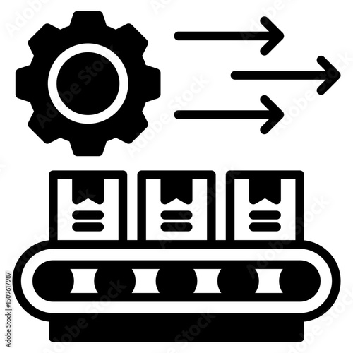 Production Line outline mixed icon