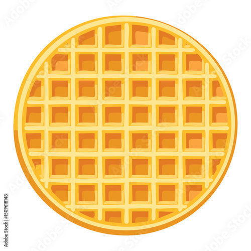 classic waffle for breakfast - vector illustration