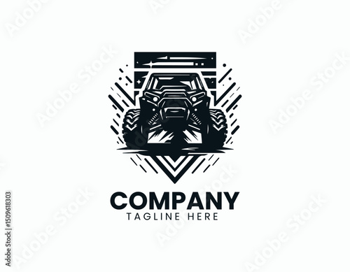 Dynamic Powerful All-Terrain Vehicle Adventure-Ready Outline Vector Logo Design