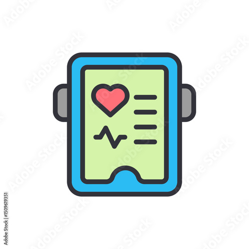 Stylized Health Monitoring App Interface With Heartbeat Display