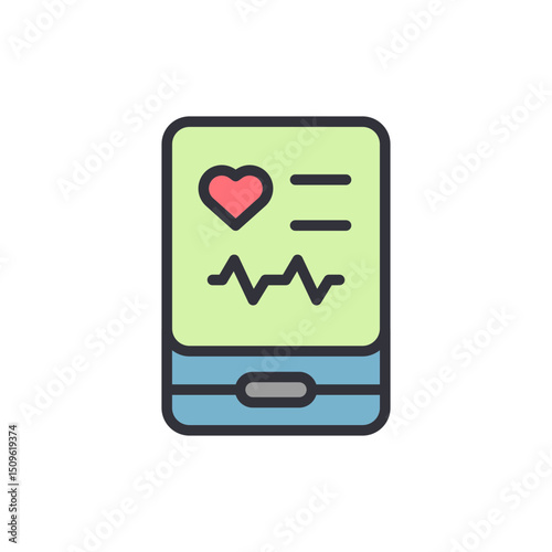 Smartphone Displaying Heartbeat Icon For Mobile Healthcare Technology