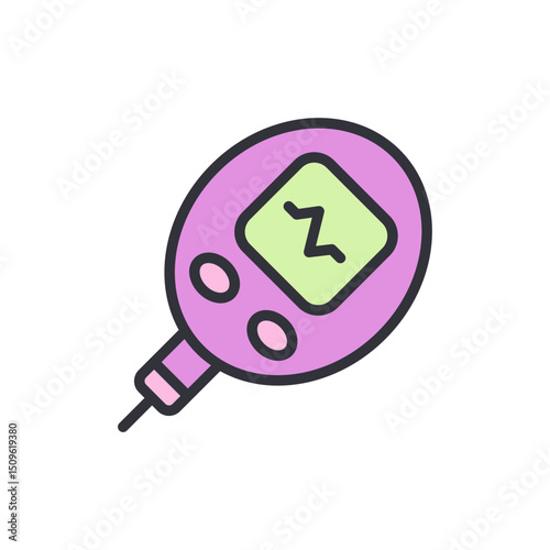 Stylized Glucose Meter Icon For Diabetes Awareness And Healthcare Applications