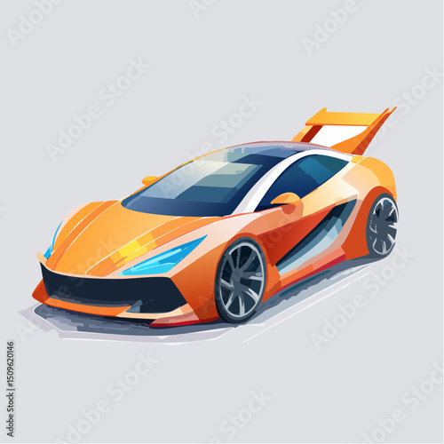 Futuristic Sports Car Design Sleek, Aerodynamic Vector Illustration